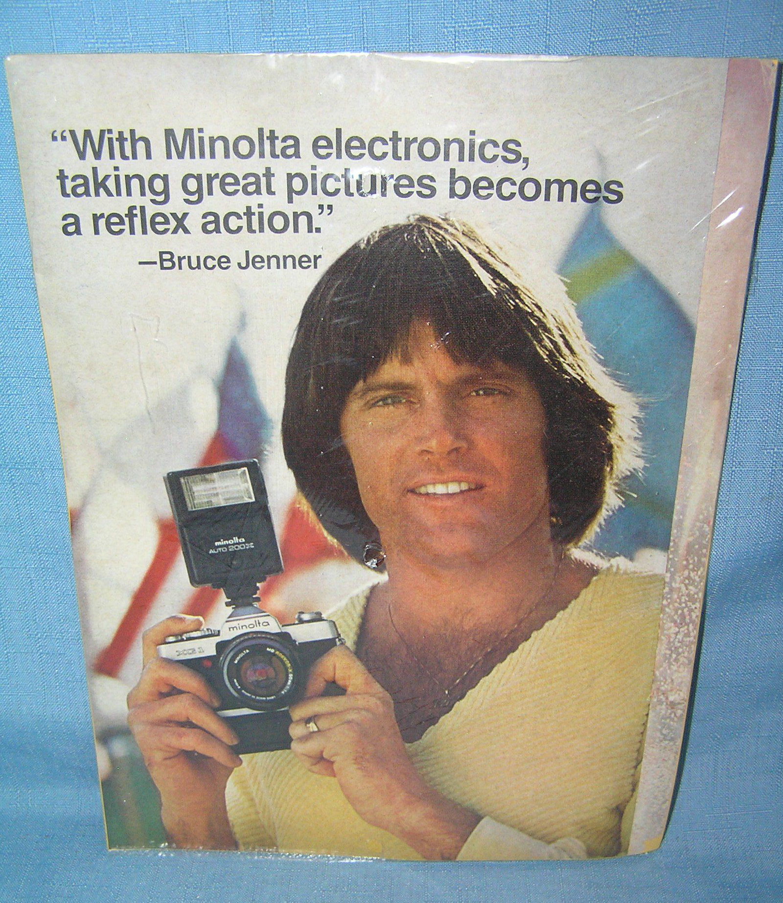 Bruce Jenner advertisement for Minolta cameras 1979: Bruce Jenner advertisement for Minolta cameras 1979 est. value $20.00-$25.00