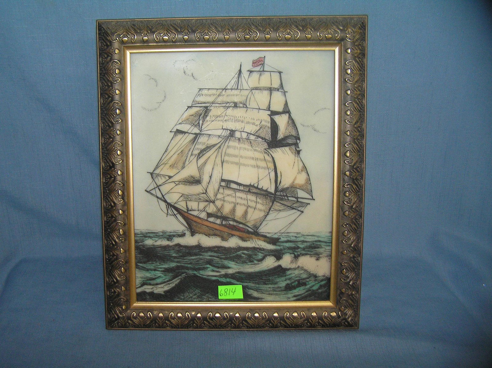 Artist signed sailing ship art piece: Artist signed sailing ship art piece est. value $50.00-$60.00
