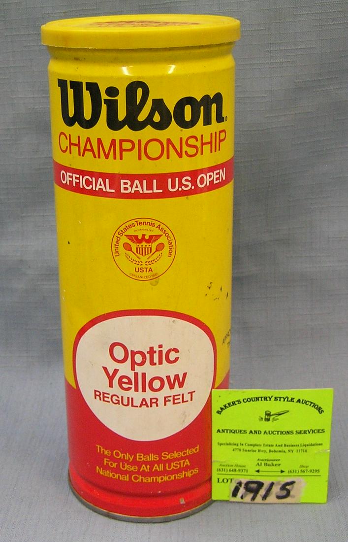 Vintage can of Wilson tennis balls in all tin case: Vintage can of Wilson tennis balls in all tin case est. value $20.00-$30.00