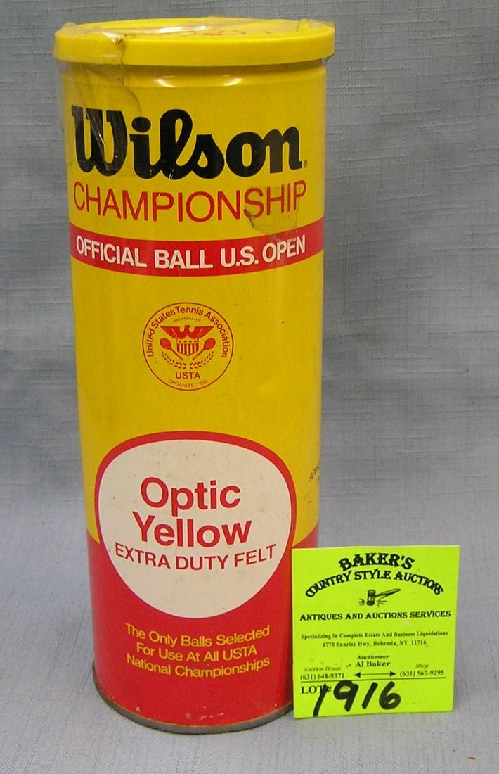 Vintage can of Wilson tennis balls in all tin case: Vintage can of Wilson tennis balls in all tin case est. value $20.00-$30.00