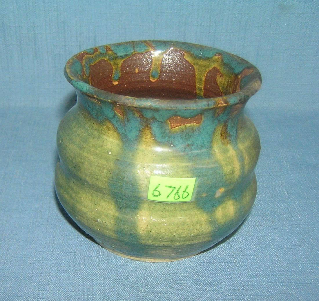 Art Pottery drip glazed flower pot: Art Pottery drip glazed flower pot est. value $40.00-$45.00