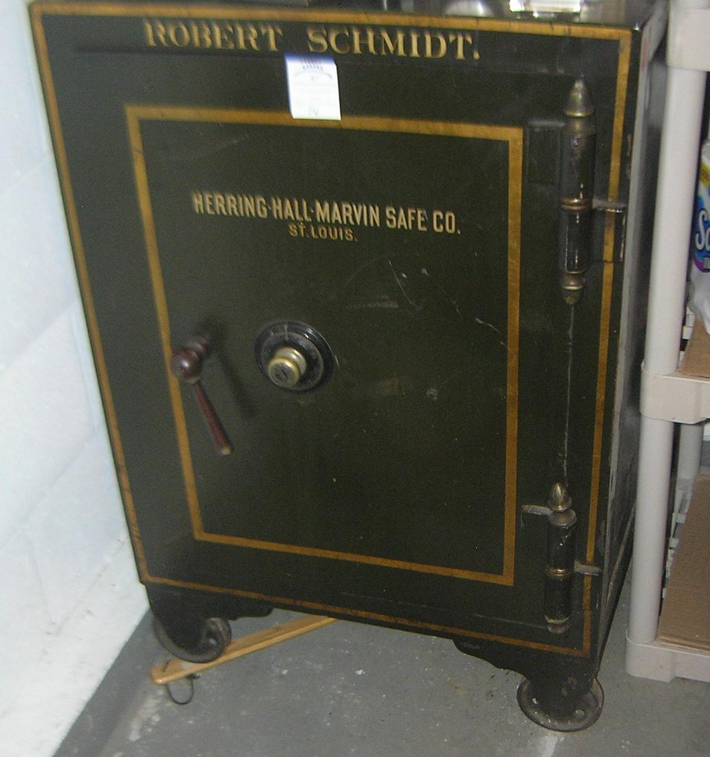 Antique safe Herring Hall Marvin Safe Co, circa 1860's: Antique safe Robert Schmidt Herring Hall Marvin Safe Co, St. Louis Yale combo lock all gold leafed circa 1860's est. value $2000.00-$2500.00