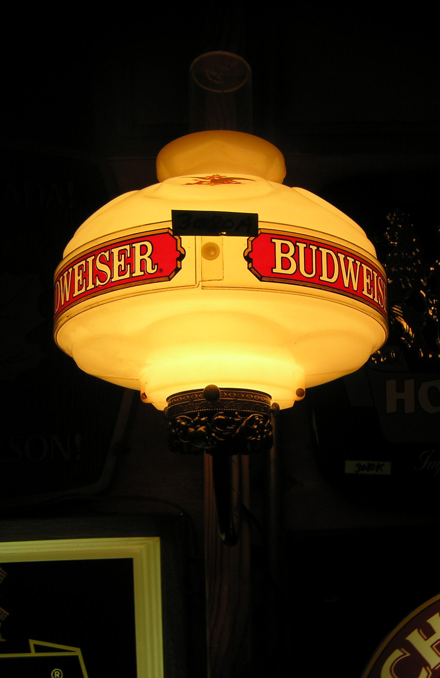 Budweiser wall sconce or lamp globe: Budweiser wall sconce or lamp globe est. value $80.00-$100.00