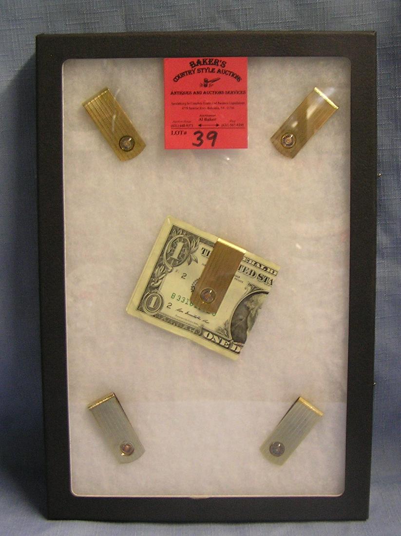 Collection of vintage gold plated money clips: Collection of vintage gold plated money clips est. value $65.00-$75.00