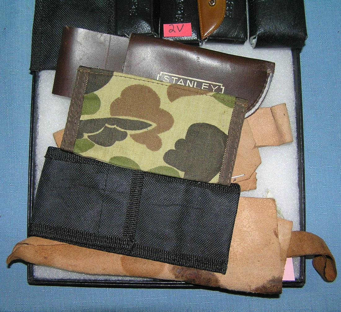 Group of knife cases and sheaths: Group of knife cases and sheaths est. value $65.00-$75.00