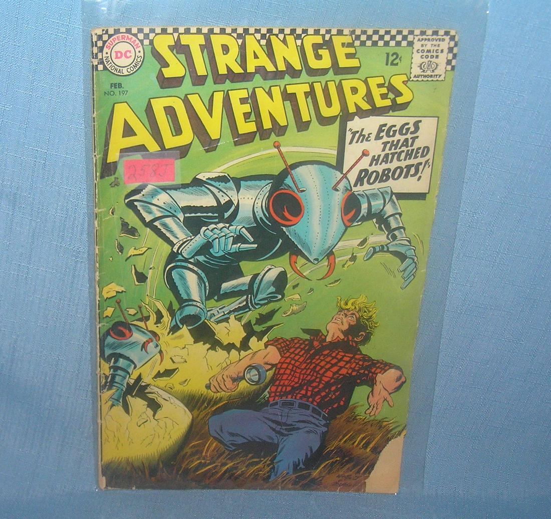 Early Strange Adventures featuring the eggs that: Early Strange Adventures featuring the eggs that hatchted robots comic book No. 197 1967 fair est. value $65.00-$75.00