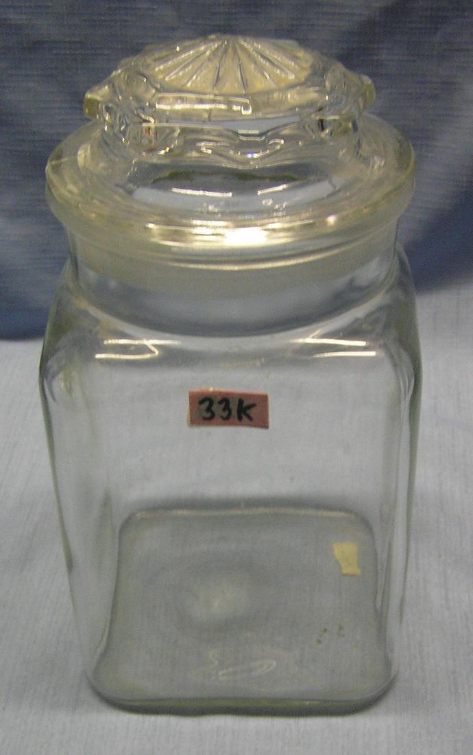 Vintage all glass country store style candy jar: Vintage all glass country store style candy jar est. value $25.00-$30.00