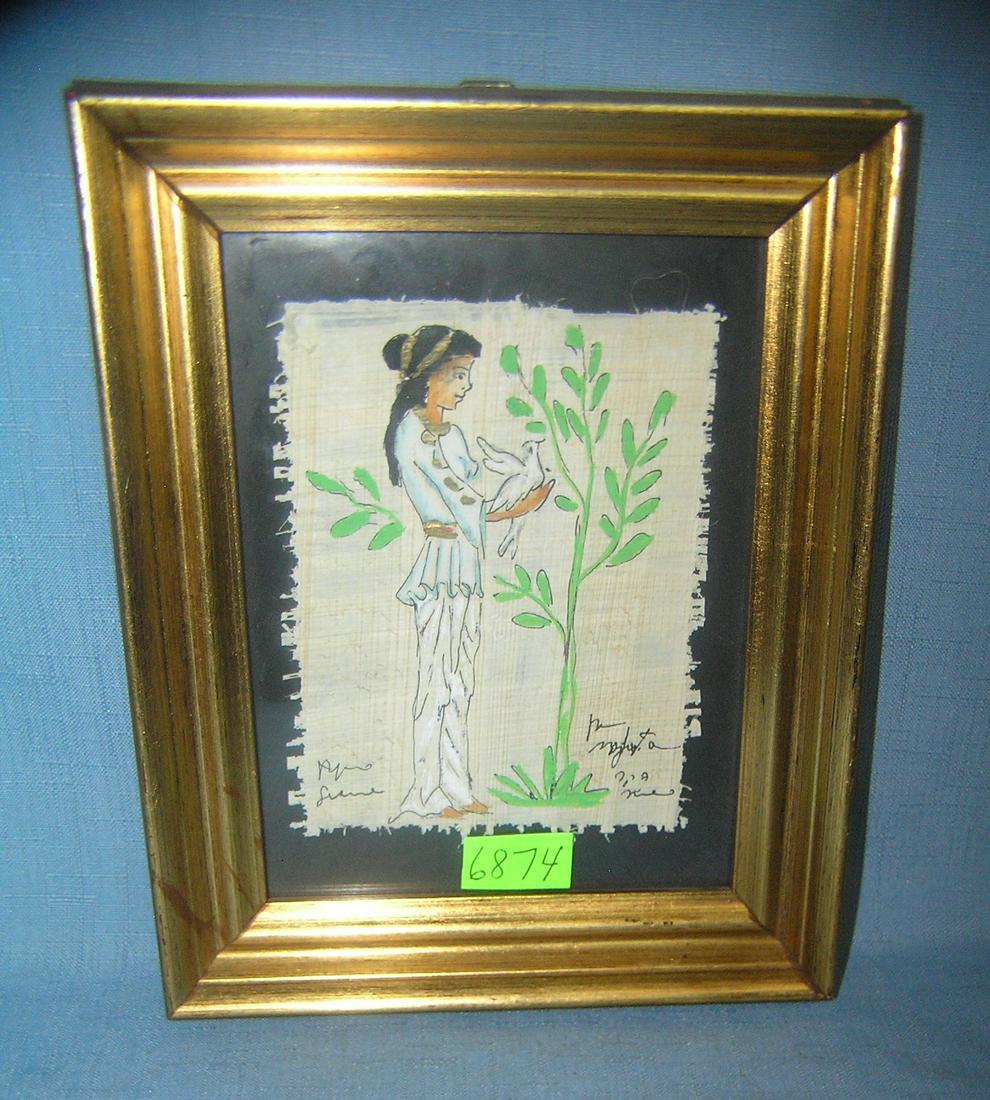 Native American indian framed painting: Native American indian framed painting est. value $50.00-$60.00