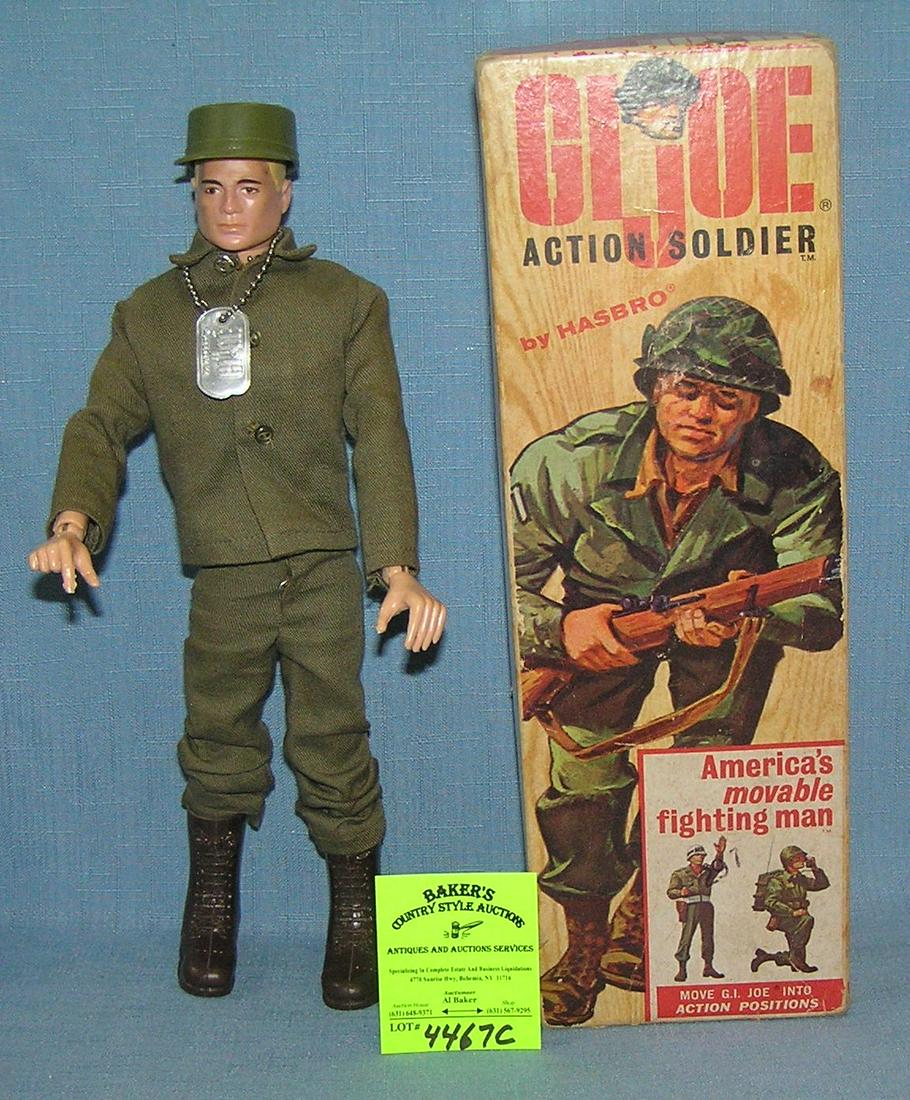 Early original GI Joe action soldier: Early original GI Joe action soldier 12" action figure by Hasbro Toys with original box circa 1960's, figure is complete with uniform, boots, hat and dog tag from the owner's personal collection est.