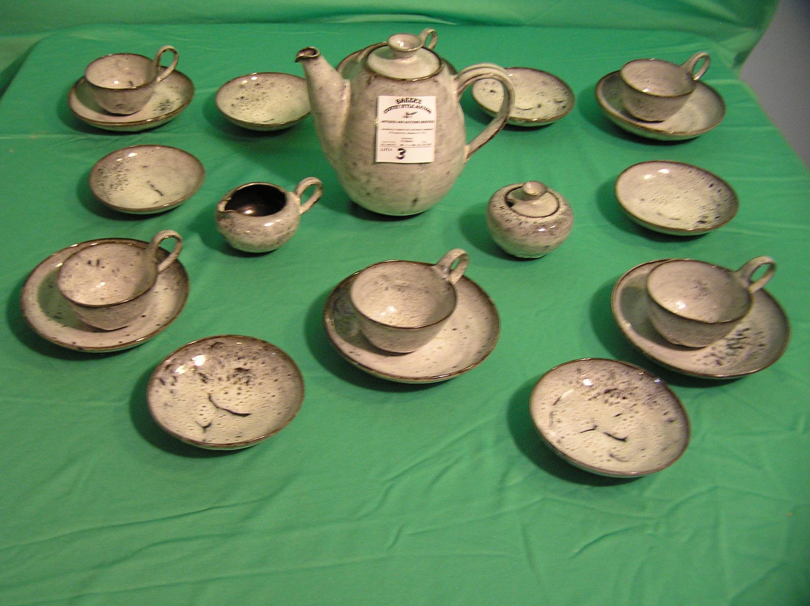 Antique art pottery 21 piece coffee, tea or chocolate: Antique art pottery 21 piece coffee, tea or chocolate set est. value $175.00-$200.00