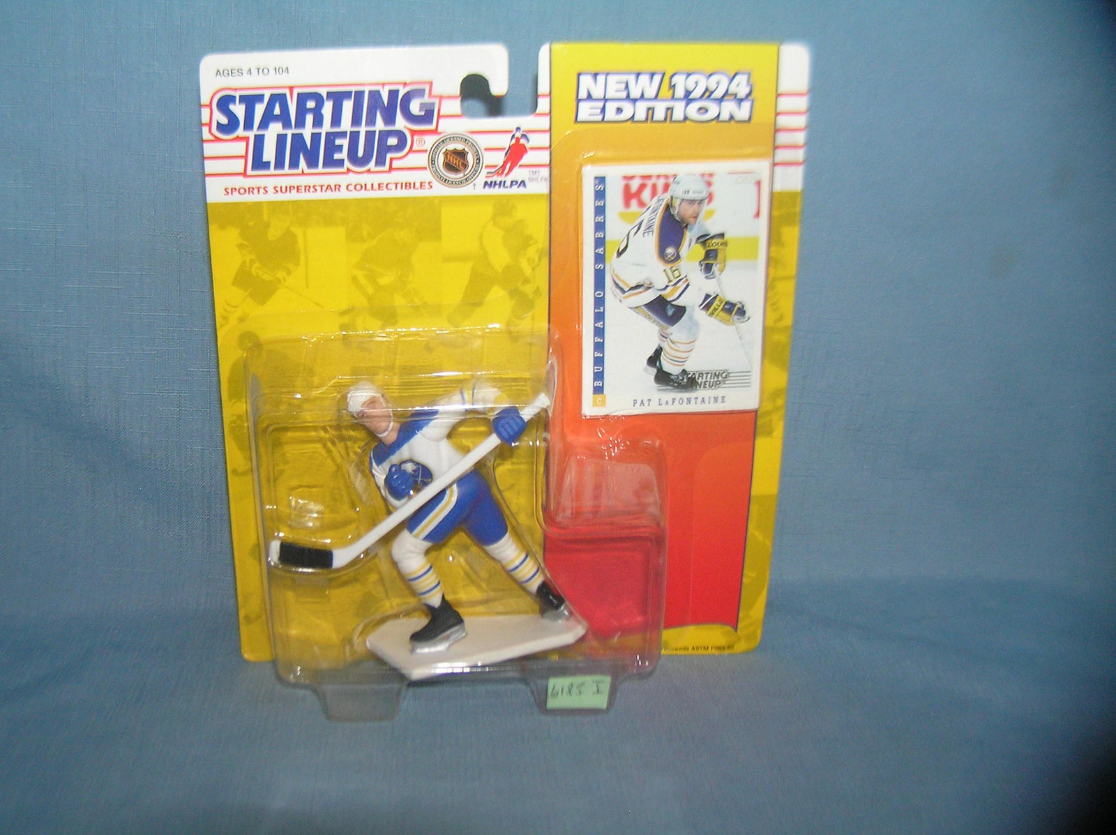 Pat La Fontaine hockey figure and sport card: Pat La Fontaine hockey figure and sport card mint on card est. value $25.00-$30.00