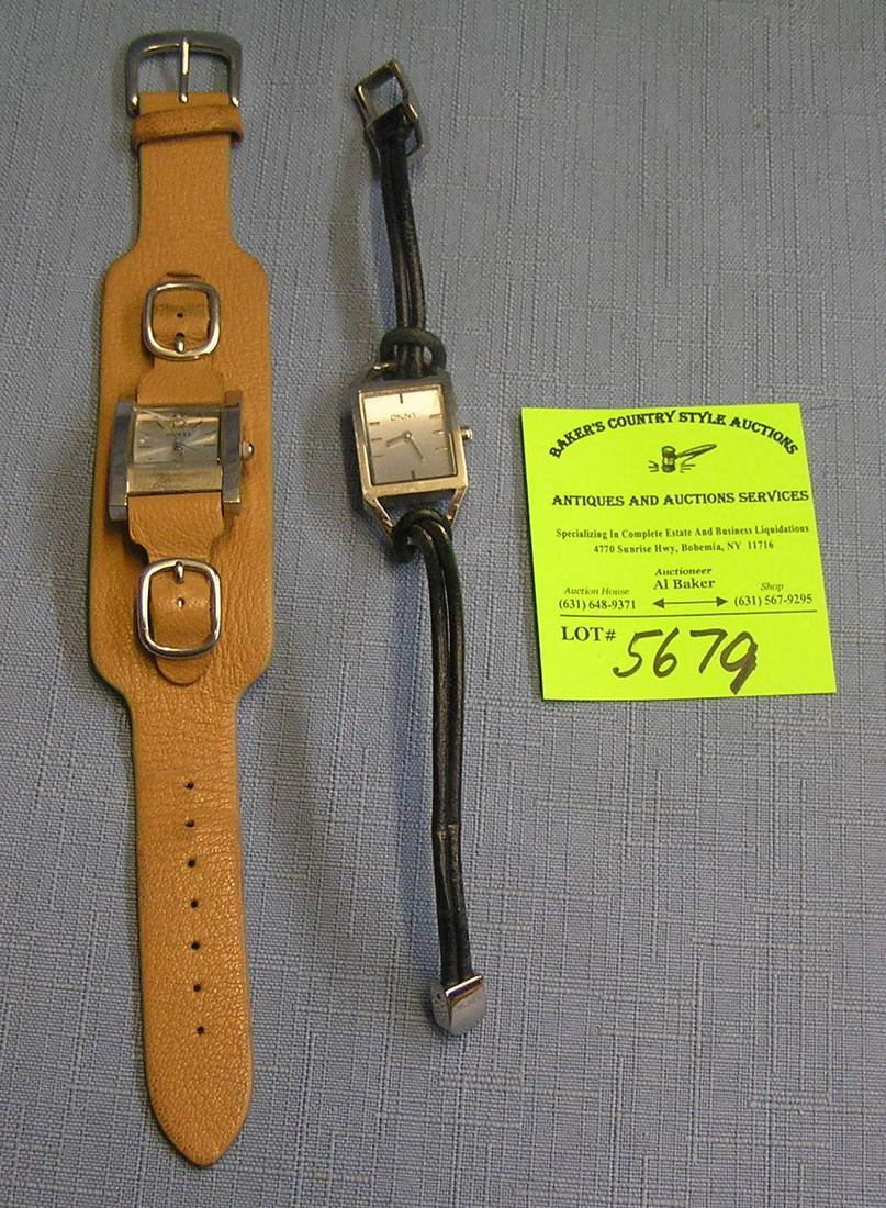 Pair of vintage designer wrist watches: Pair of vintage designer wrist watches includes Guess and DKNY $50.00-$60.00
