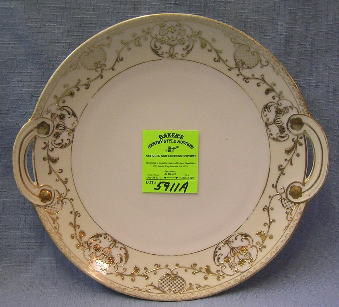 Early gold decorated Noritake hand painted platter: Early gold decorated Noritake hand painted platter est. value $35.00-$45.00