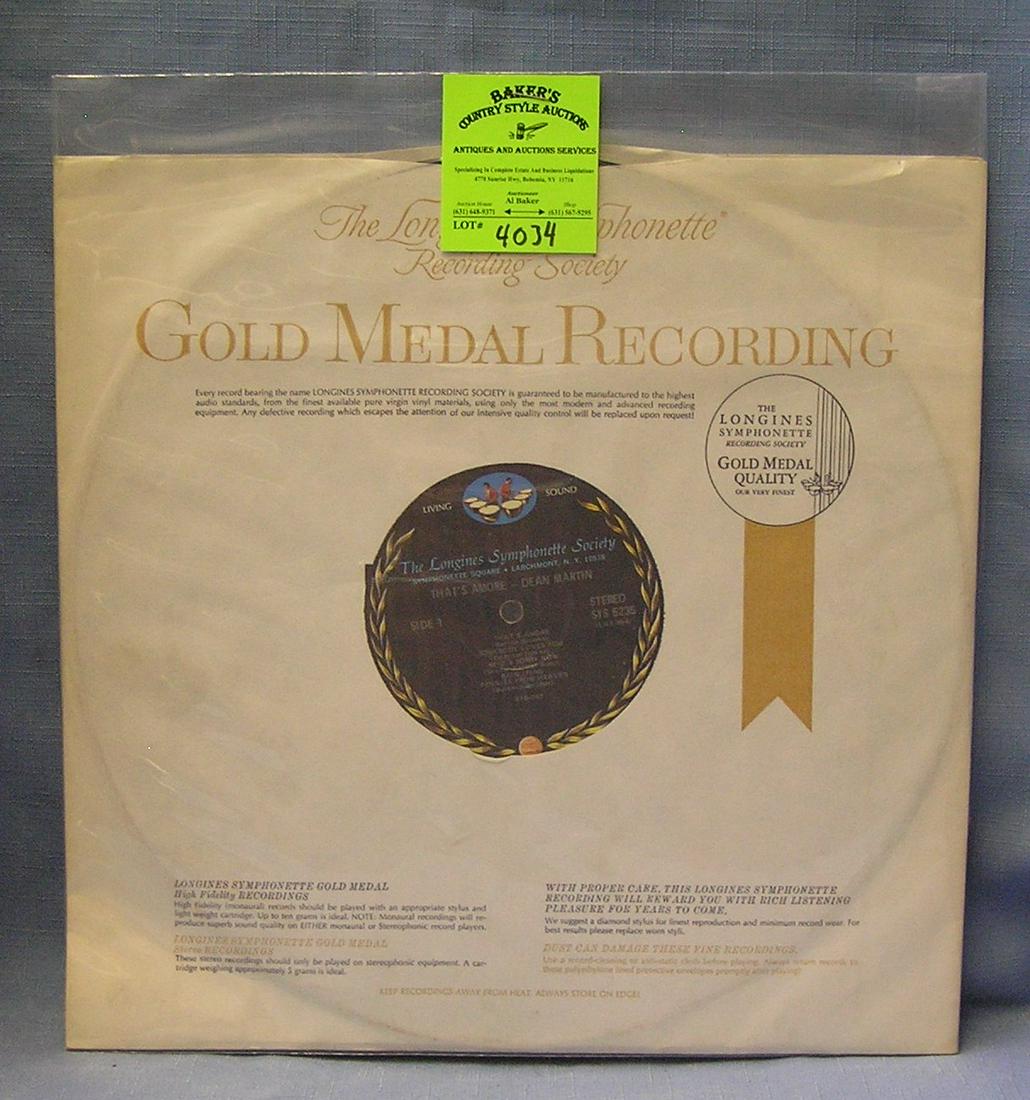 Vintage Dean Martin record album: Vintage Dean Martin record album mint condition est. value $25.00-$30.00