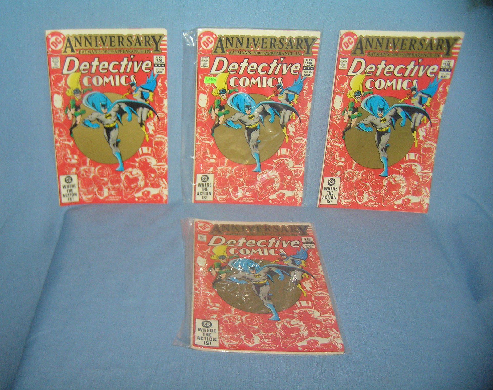 Vintage Detective Comics featuring Batman, Robin and: Vintage Detective Comics featuring Batman, Robin and Bat Girl giant sized anniversary issue mint old dealer store stock never distributed great for sending out to be graded est. value $60.00-$80.00