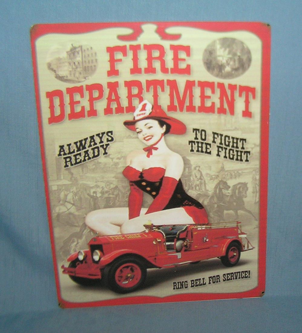 Fire Dept Always Ready to Fight the Fight retro sign: Fire Dept Always Ready to Fight the Fight Ring Bell for Service retro style advertising sign printed on PVC hard board12 by 16 est. value $50.00-$60.00