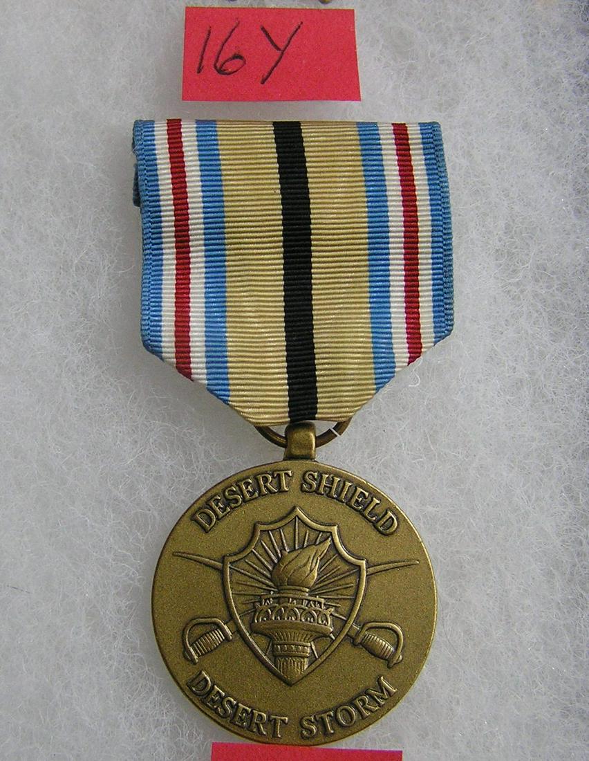 Desert Shield and Desert Storm campaign medal and (0016Y) on Dec 31