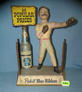 Early Pabst Blue Ribbon prize fighter display piece