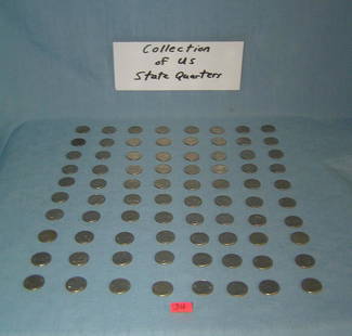 Huge collection of US American state quarters: Huge collection of US American state quarters this large collection has a great variety with conditions from good to uncirculated est. value $50.00-$60.00