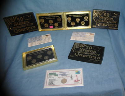 Brilliant uncirculated gold edition US state quarters: Collection of brilliant uncirculated gold edition US state quarters est. value $80.00-$100.00