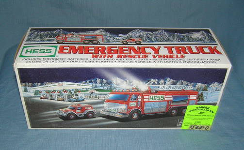 Vintage Hess Emergency truck with Rescue vehicle: Vintage Hess Emergency truck with Rescue vehicle scarcer toy est. value $60-$70