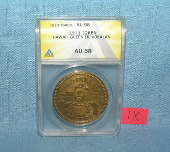 Hawaaii Queen Liliuokalani bronze commemorative: Hawaaii Queen Liliuokalani bronze commemorative graded AU58 est. value $125.00-$150.00