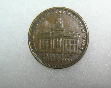 NY City merchant exchange for millionth defense and tribute: NY City merchant exchange Wall St NY built 1827 burnt 1835 for millionth defense and tribute est. value $150.00-$200.00