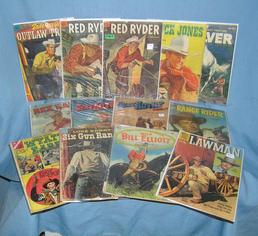 Early western stars and related comic books: Collection of early western stars and related comic books featuring red Ryder, Buck Jones, Gene Autry, Wyatt Earp and more est. value $225.00-$275.00