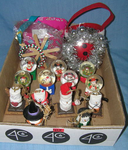 Christmas Ornaments Includes Disney Snow Globes 0041x On Jun 18 2022 Baker S Antiques And Auctions In Ny - Vintage Christmas Decorations Value Christmas Ornaments Includes Disney Snow Globes 0041x On Jun 18 2022 Baker S Antiques And Auctions In Ny - Vintage Christmas Decorations Value