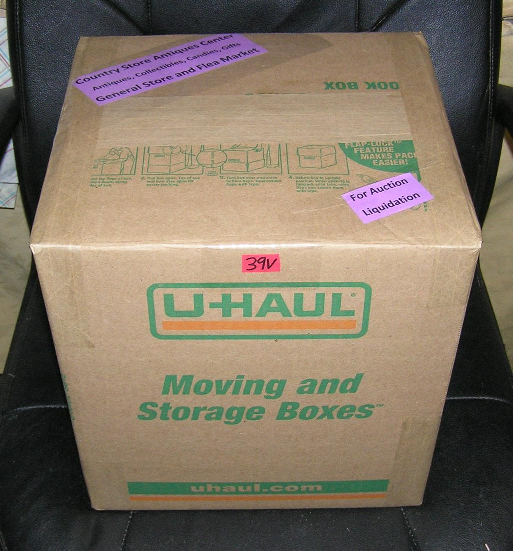 Moving and Storage Company mystery box lot: Moving and Storage Company mystery box lot marked The Country Store Antiques Center: Antiques, Collectibles, Candies, Gifts, General Store and Flea Market part of a moving and storage company seized o