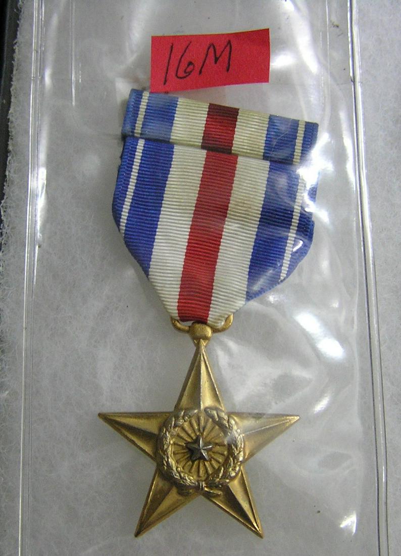 US Silver Star medal ribbon and bar: US Silver Star medal ribbon and bar est. value $150.00-$200.00