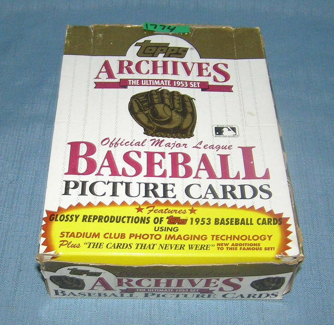 Topps Archives the ultimate 1953 reprint set loaded with All Star and Rookies: Topps Archives the ultimate 1953 reprint set loaded with All Star and Rookies from the person in Factory packed store Display box est. value $100.00-$$125.00