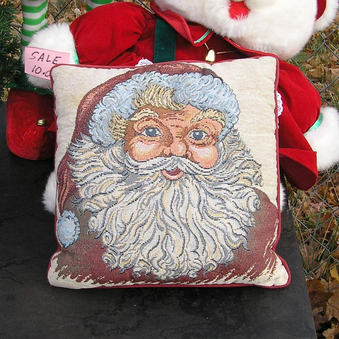 Santa Claus decorated Christmas pillow: Santa Claus decorated Christmas pillow est. value $20.00-$25.00