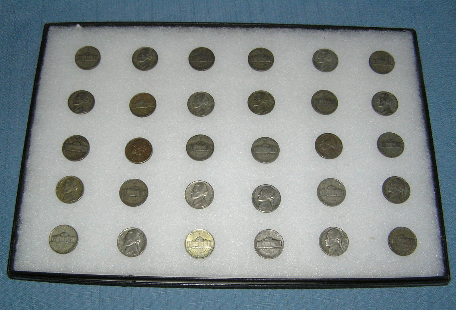Collection of US silver war time Jefferson nickles: Collection of US silver war time Jefferson nickles all circa WWII with P, D and S mints includes 5 ounces of US silver est. value $125.00-$150.00