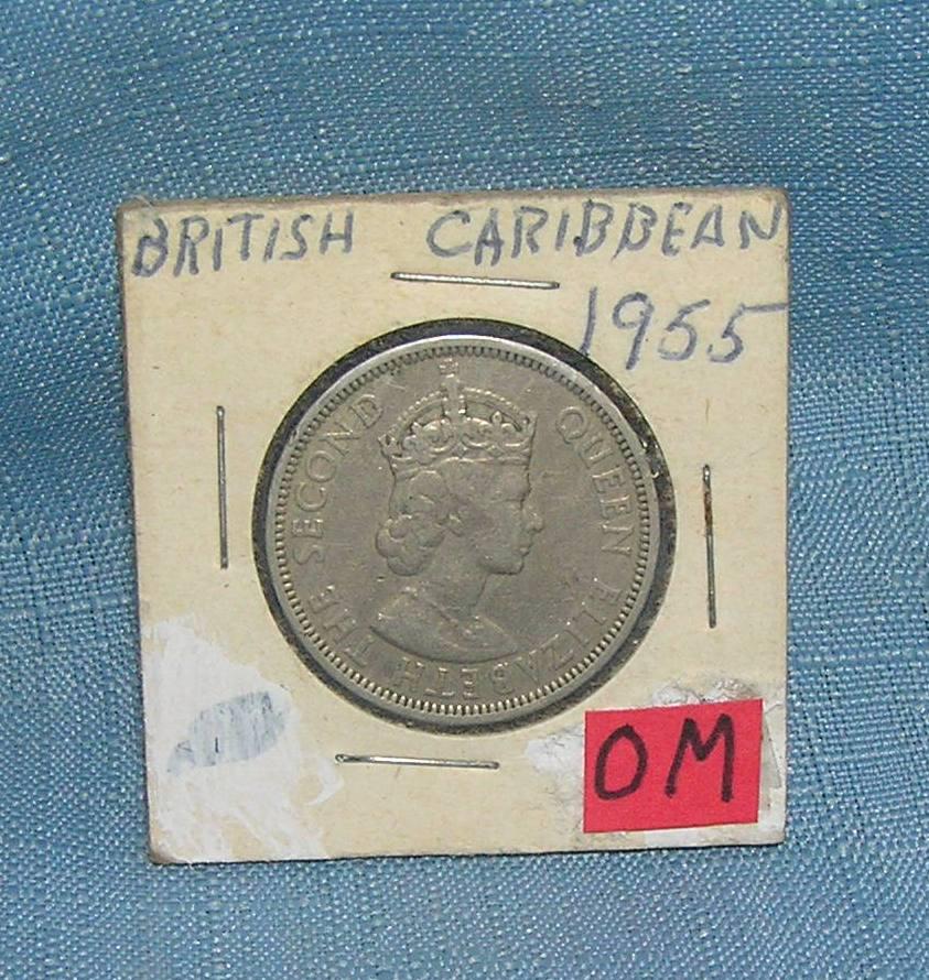 British Caribbean half dollar coin: British Caribbean half dollar coin featuring Queen Elizabeth 1955
