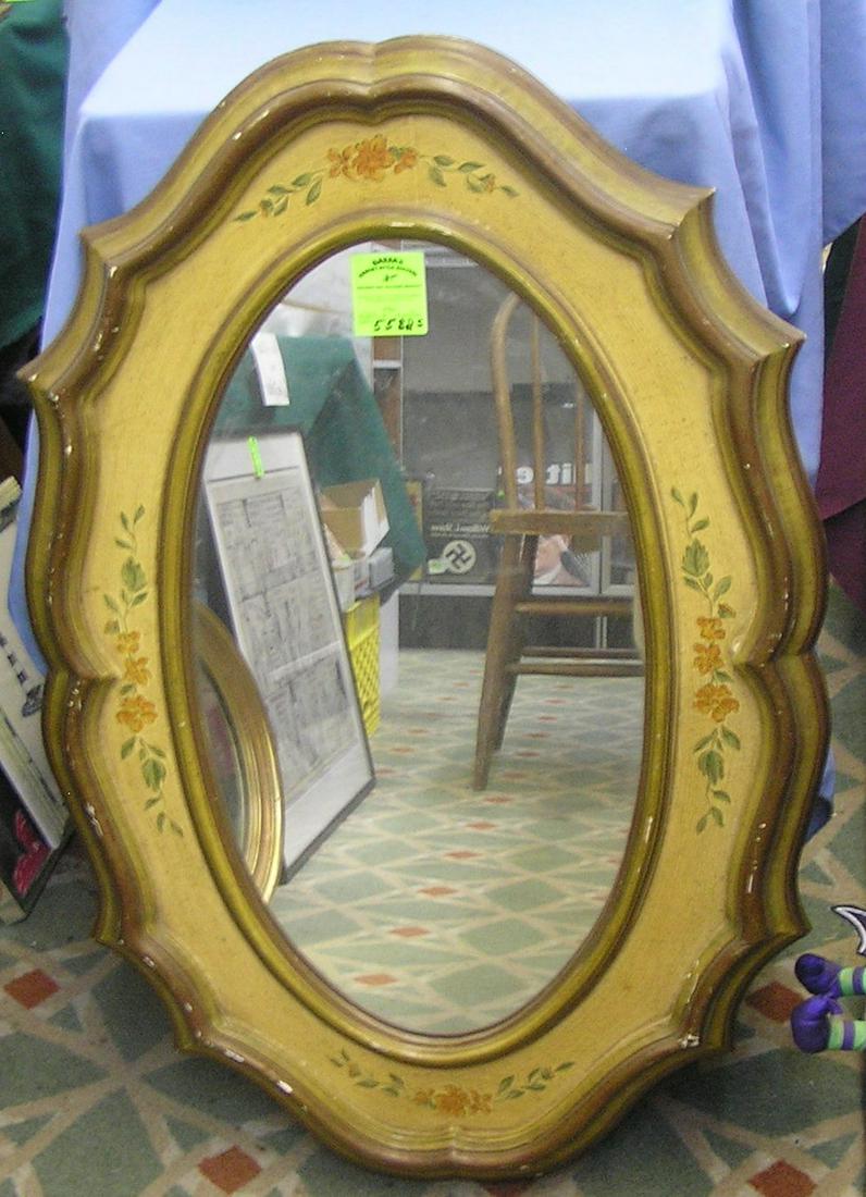 Antique hand painted folk art mirror: Antique hand painted folk art mirror 24'' wide by 36'' high est. value 200.00-$250.00