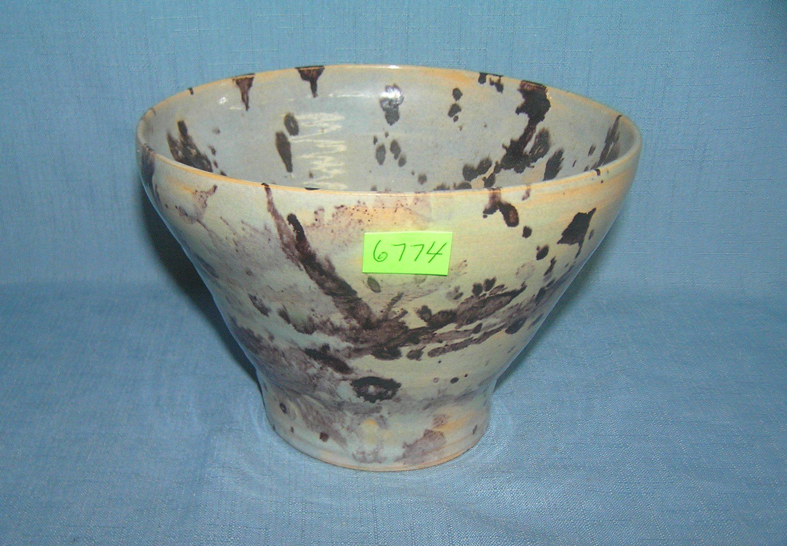 Art decorated glazed over vintage flower pot: Art decorated glazed over vintage flower pot est. value $50.00-$60.00