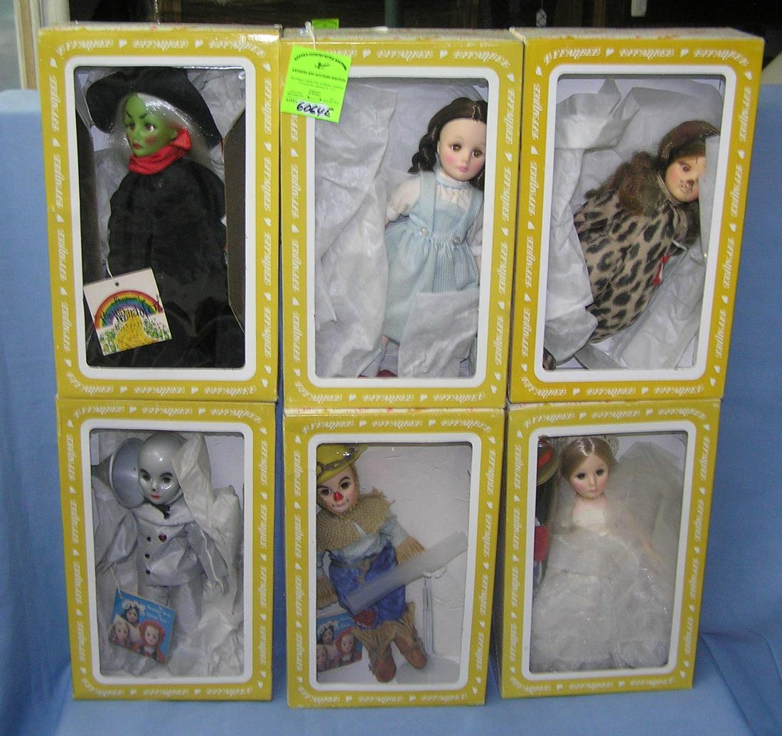 Wizard of Oz 12 inch doll set by Effanbee: Wizard of Oz 12 inch doll set by Effanbee includes Dorothy, Wicked Witch, The Good Witch, Tin Man, Scare Crow and Cowardly Lion est. value $250.00-$300.00