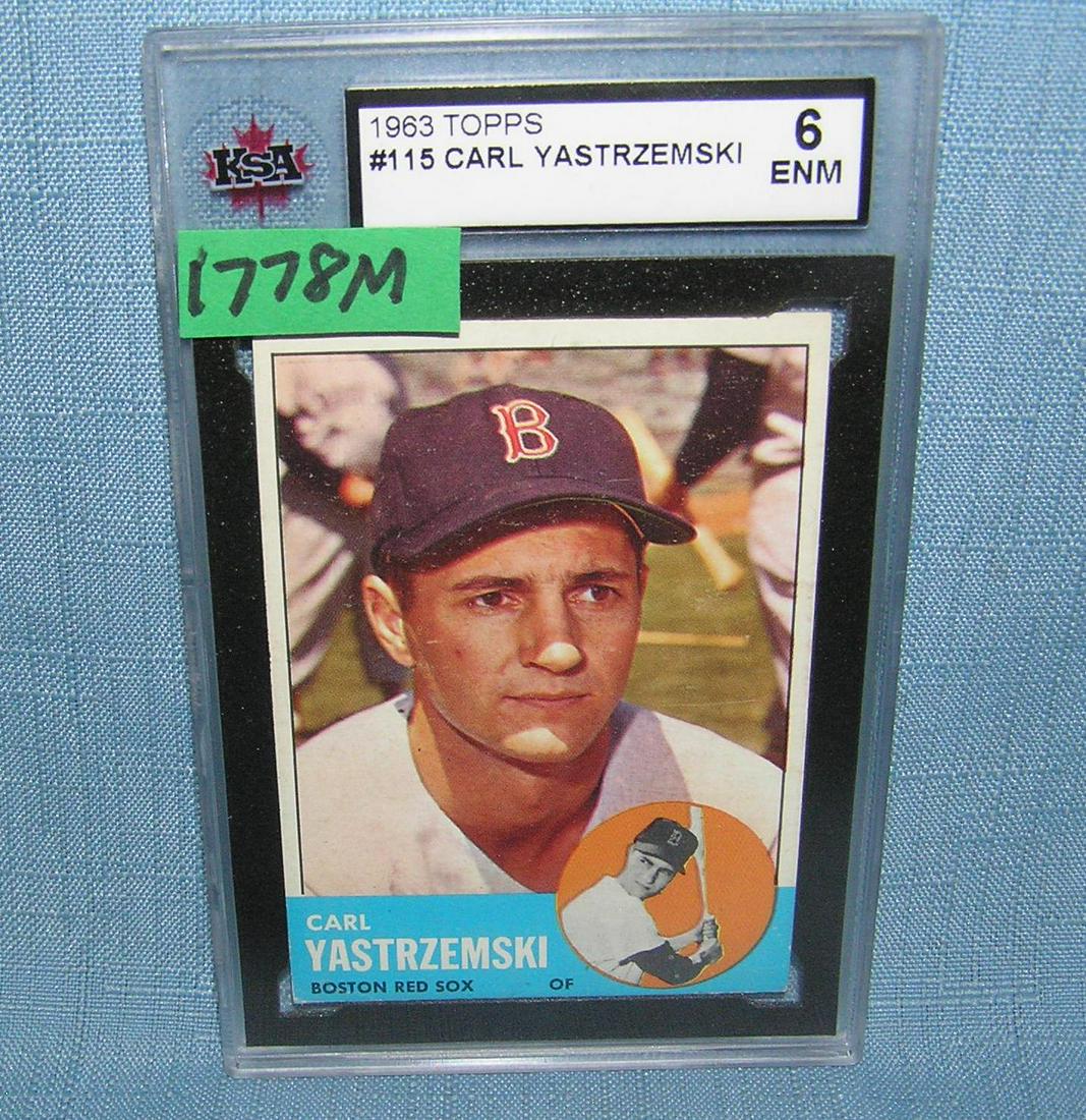 Carl Yastrzemski 1963 Topps graded baseball card: Carl Yastrzemski 1963 Topps graded baseball card est. value $300.00-$350.00