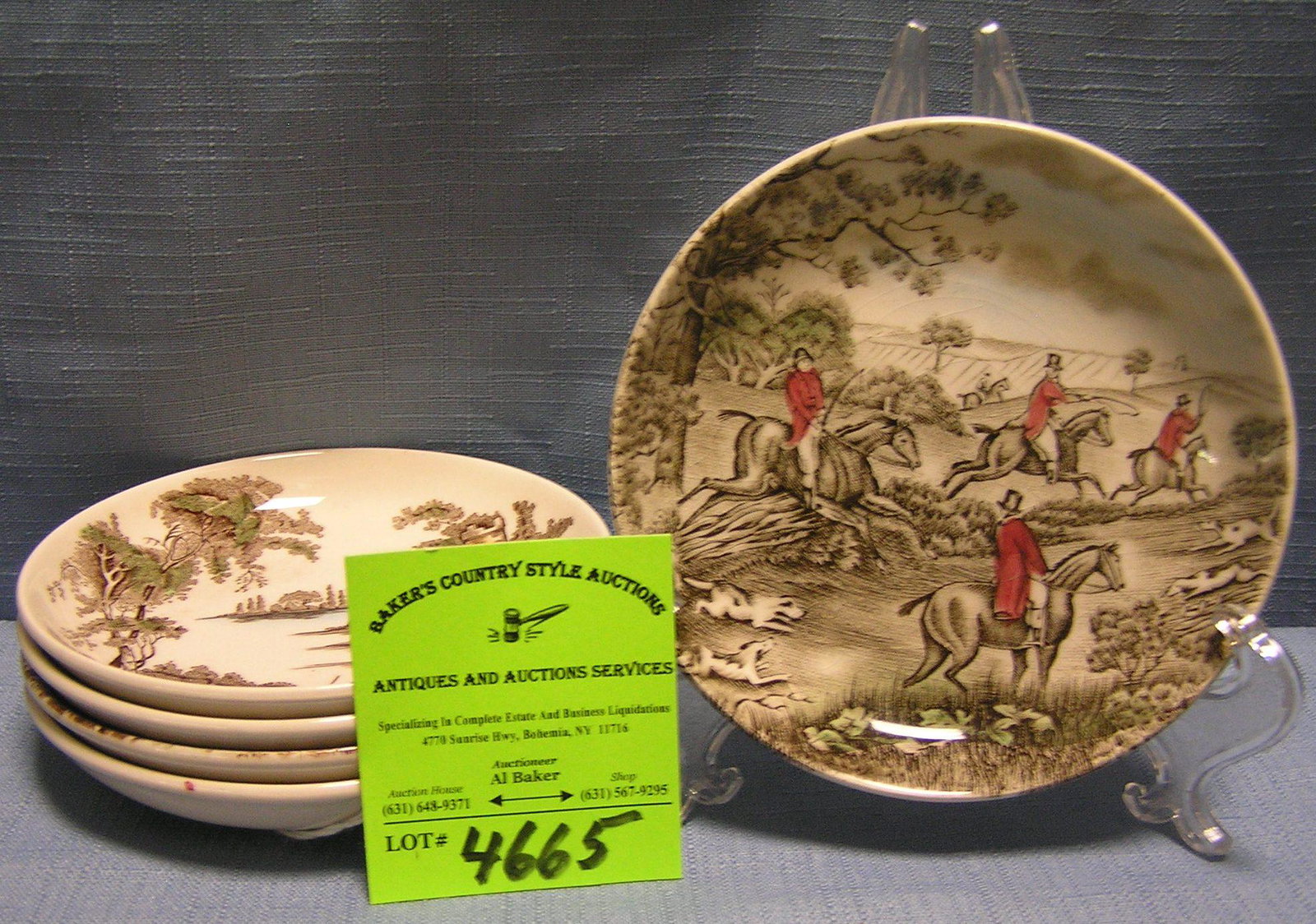 Miniature dishes by Johnson Brothers of England: Group of five decorated miniature dishes by Johnson Brothers of England $75.00-$80.00