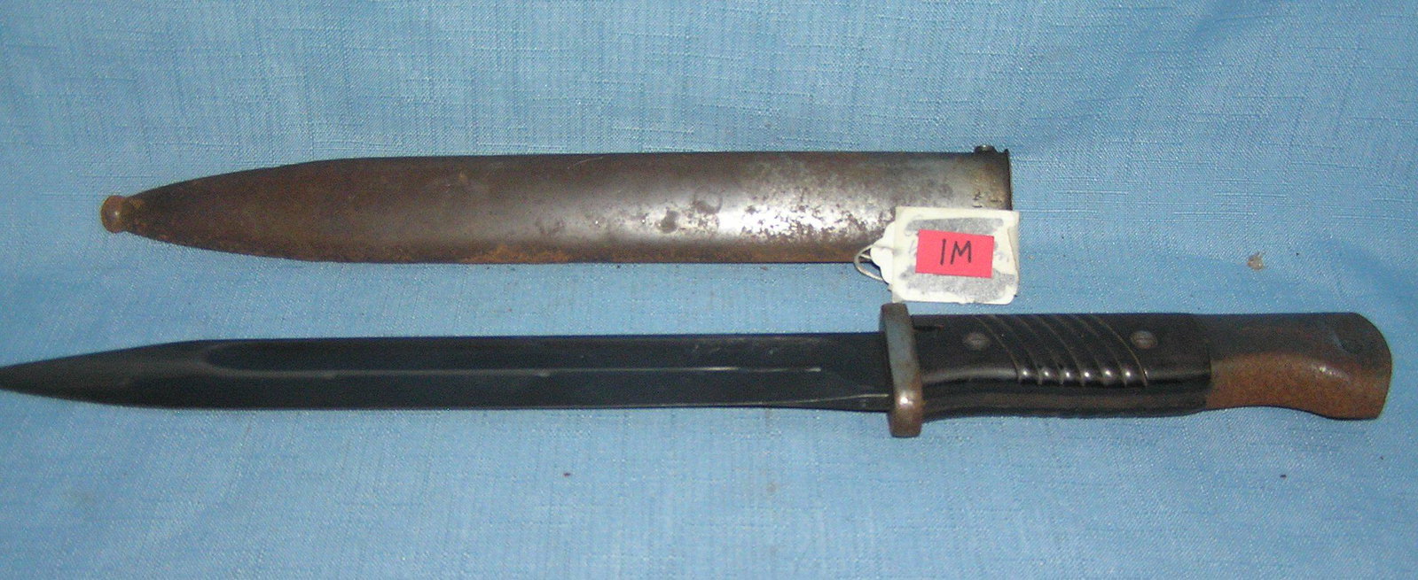 WWII bayonet and scabbard signed Burkopp: WWII bayonet and scabbard signed Burkopp est. value $250.00-$275.00