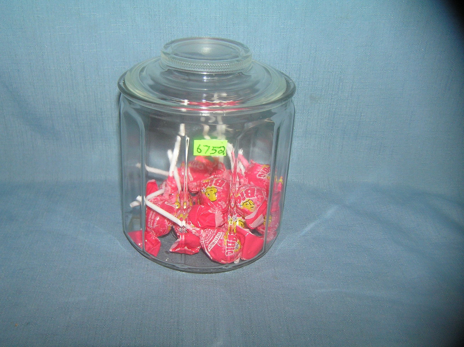Vintage glass candy container: Vintage glass candy container est. value $25.00-$30.00
