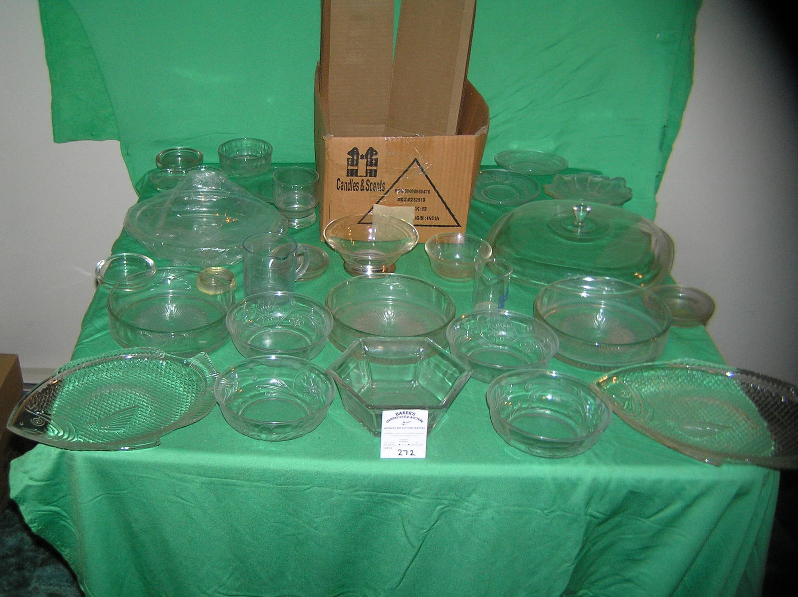 Large Box Of Vintage Glassware Auction