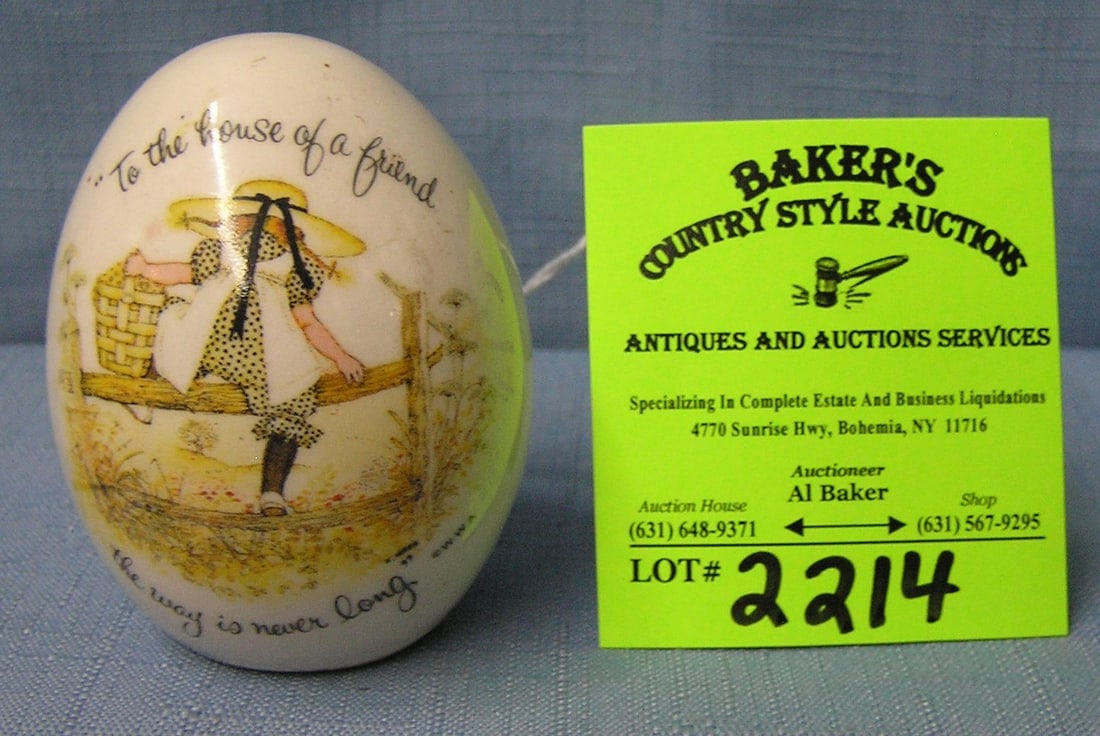 Vintage Holly Hobby decorative egg: Vintage Holly Hobby decorative egg est. value $20.00-$25.00