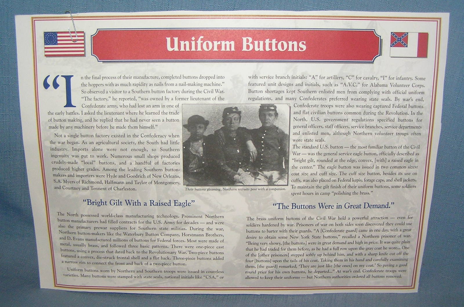 Pair Of Civil War Union Uniform Buttons Auction