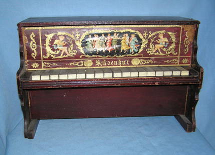 Antique German Schoenhut childs piano: Antique German Schoenhut childs piano dated 9/18/1900 est. value $250.00-$300.00