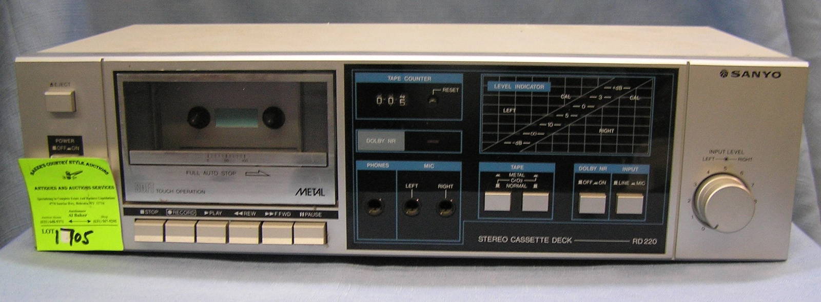 Sanyo Stereo Cassette Deck And Recorder Auction