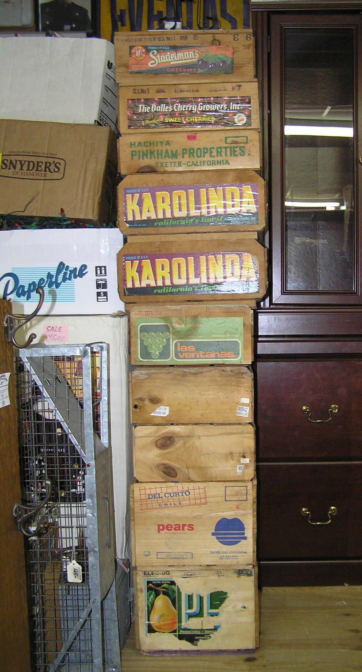 Large Collection Of Vintage Fruit Crates Auction