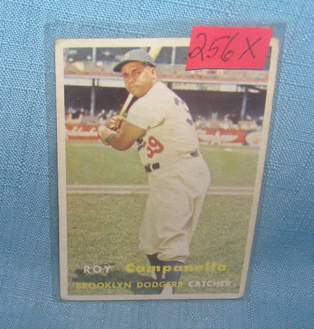 Roy Campanella 1957 Topps baseball card: Roy Campanella 1957 Topps baseball card ready for grading est. value $350.00-$450.00