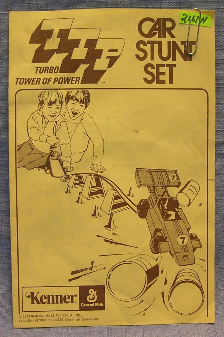 Vintage Kenner Toys car stunt booklet: Vintage Kenner Toys car stunt set double sided 4 page booklet est. value $25.00-$30.00